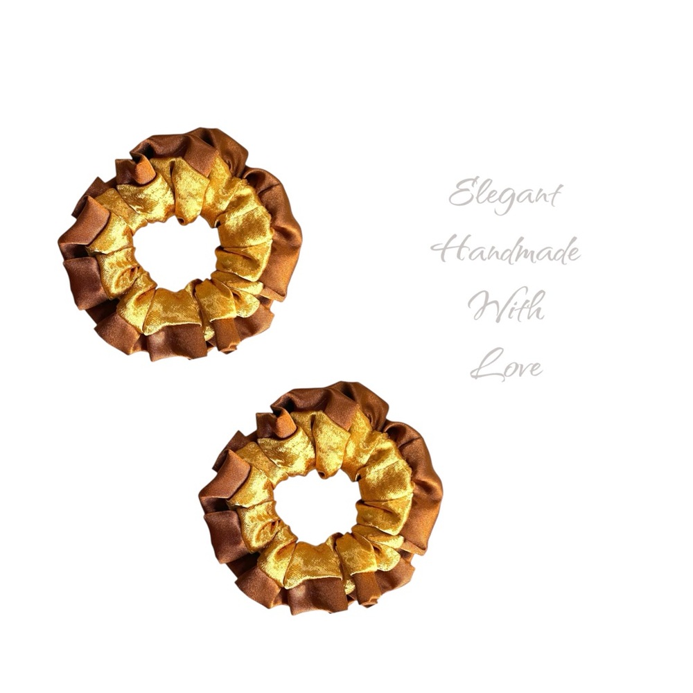 Gold and Brown Scrunchies - Picture 4 of 5